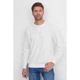 TUDORS Relax Fit Rahat Kesim%100 Pamuk Basic Bisiklet Yaka Sweatshirt, XL, SW230001-01, Beyaz, erkek