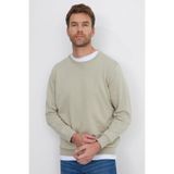 TUDORS Relax Fit Rahat Kesim%100 Pamuk Basic Bisiklet Yaka Sweatshirt, XXL, SW230001-01, Taş, erkek