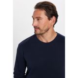 TUDORS Relax Fit Rahat Kesim%100 Pamuk Uzun Kollu Bisiklet Yaka Basic Tişört, XXL, SW240014, Lacivert, Erkek