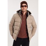 TUDORS Relax Fit Şişme Mont Rengi, L, Relax Fit Şişme Mont, Kum, Erkek