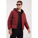 TUDORS Relax Fit Şişme Mont, XL, Relax Fit Şişme Mont, Bordo, Erkek
