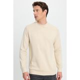 TUDORS Relax Fit Uzun Kollu Bisiklet Yaka Sweatshirt, L, SW250047, Kemik, erkek