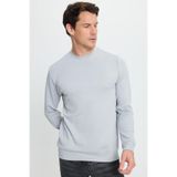 TUDORS Relax Fit Uzun Kollu Bisiklet Yaka Sweatshirt, M, SW250047, Gri, erkek