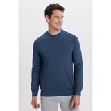TUDORS Relax Fit Uzun Kollu Bisiklet Yaka Sweatshirt, M, SW250047, Koyu Petrol, erkek