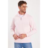 TUDORS Relax Fit Yarım Fermuarlı Dik Yaka Sweatshirt, M, SW240002, Pembe, erkek