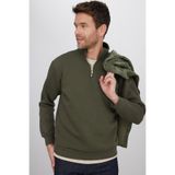 TUDORS Relax Fit Yarım Fermuarlı Dik Yaka Sweatshirt, XS, SW240002-01, Haki, erkek