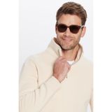 TUDORS Relax Fit Yarım Fermuarlı Pamuklu İçi Polarlı Dik Yaka Sweatshirt, 3XL, SW240002-01, Ekru, erkek