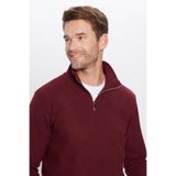 TUDORS Relax Fit Yarım Fermuarlı Pamuklu Sweatshirt, XL, SW240007-47, Bordo, erkek