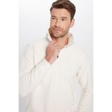 TUDORS Relax Fit Yarım Fermuarlı Pamuklu Sweatshirt, XL, SW240007-47, Ekru, erkek