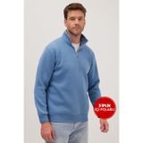 TUDORS Relax Fit Yarım Fermuarlı Petrol Mavi Sweatshirt, XL, SW240002, Petrol Mavi, erkek