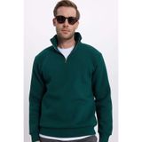TUDORS Relax Fit Yarım Fermuarlı Sweatshirt, L, SW240002-01, Haki, erkek