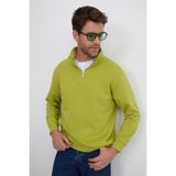 TUDORS Relax Fit Yarım Fermuarlı Sweatshirt, L, SW240002, Yeşil3, erkek