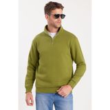 TUDORS Relax Fit Yarım Fermuarlı Sweatshirt, M, SW240002-01, Haki, erkek