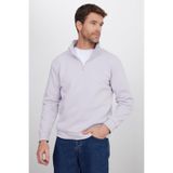 TUDORS Relax Fit Yarım Fermuarlı Sweatshirt, M, SW240002, Lila, erkek