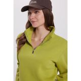 TUDORS Relax Fit Yarım Fermuarlı Sweatshirt, M, SW240016-MNK, Yeşil, kadın