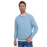 TUDORS Relax Fit%100 Pamuk Basic Bisiklet Yaka Sweatshirt, L, SW230001-OCB, Mavi, erkek