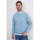 TUDORS Relax Fit%100 Pamuk Basic Bisiklet Yaka Sweatshirt, M, SW230001-OCB, Mavi, erkek