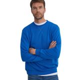 TUDORS Relax Fit%100 Pamuk Basic Saks Mavi Bisiklet Yaka Sweatshirt, S, SW230001-01, Saks Mavi, erkek