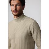 TUDORS Slim Fit Balıkçı Yaka Triko Kazak, S, Slim Fit Tam Balıkçı Yaka Triko Kazak, Taş, Erkek