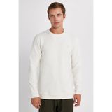 TUDORS Slim Fit Bisiklet Yaka Pamuklu Sweatshirt, XXL, SW250016, Ekru, erkek