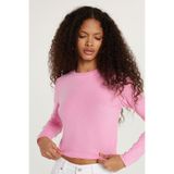 Tudors Slim Fit Dar Kesim Bisiklet Yaka Bluz, L, KDN25046, Pembe, Kadın
