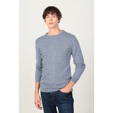 Tudors Slim Fit Dar Kesim Bisiklet Yaka Kendinden Desenli Erkek Kazak - İndigo
