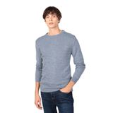 Tudors Slim Fit Dar Kesim Bisiklet Yaka Kendinden Desenli Erkek Kazak - S - İndigo