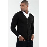 Tudors Slim Fit Dar Kesim Düğmeli Düz Pamuk Erkek Hırka
