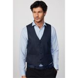 TUDORS Slim Fit Dar Kesim Fleto Cep Çizgili Yelek, S, Slim Fit Dar Kesim Fleto Cep Çizgili Yelek, Lacivert, Erkek