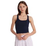 TUDORS Slim Fit Dar Kesim İnce Askılı U Yaka Body Atlet, M, KDN25293, Lacivert, Kadın