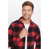 TUDORS Slim Fit Dar Kesim Oduncu Kareli Kışlık Gömlek, L, DR250002, Kırmızı ve Siyah Kareli, Erkek