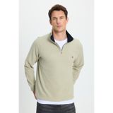 TUDORS Slim Fit Dar Kesim Pamuklu Dik Yaka Sweatshirt, SW250045