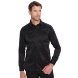 TUDORS Slim Fit Dar Kesim Pamuklu Düz Gömlek, L, DR200037-142, Siyah, Erkek