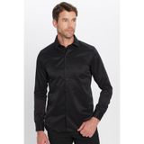 TUDORS Slim Fit Dar Kesim Pamuklu Düz Gömlek, XXL, DR200037-142, Siyah, Erkek