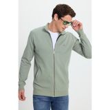 TUDORS Slim Fit Dar Kesim Pamuklu Tam Fermuarlı Çift Cepli Dik Yaka Sweatshirt, XXL, SW250044, Yeşil, erkek