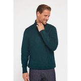 Tudors Slim Fit Dar Kesim Tam Balıkçı Yaka Desenli Yeşil Erkek Triko Triko Kazak - 2XL