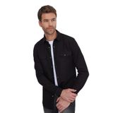 TUDORS Slim Fit Dar Kesim Uzun Kollu Denim Gömlek Çift Cep Çıtçıtlı, XXL, DR240075-7401, Siyah, Erkek