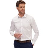 TUDORS Slim Fit Dar Kesim Uzun Kollu%100 Pamuk Premium Gömlek, XXL, DR240077-01, Beyaz, Erkek