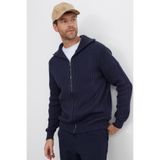 TUDORS Slim Fit Dik Yaka Fermuarlı Hırka, L, Slim Fit Dik Yaka Fermuarlı Düz Hırka, Lacivert, Erkek