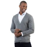 TUDORS Slim Fit Düğmeli Pamuk Hırka, XXL, Slim Fit Düğmeli Düz Pamuk, Gri, Erkek
