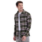 TUDORS Slim Fit Kareli Kışlık Oduncu Gömlek, M, DR250028, Yeşil, Erkek