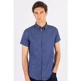 Tudors Slim Fit Kisa Kol Oxford Doku Garnili Erkek Gömlek
