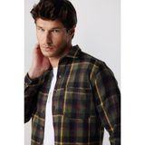 Tudors Slim Fit Kışlık Dar Kesim Kareli Tek Cepli Oduncu Erkek Gömlek - XL - Renkli