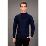 Tudors Slim Fit Lacivert Yarım Balıkçı Yaka Düz Erkek Kazak