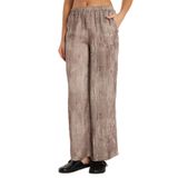 TUDORS Slim Fit Lastikli Baskılı Geniş Paça Pantolon, 38, KDN25286, Vizon, Kadın