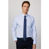 Tudors Slim Fit Mavi Non-Iron %100 Pamuk Doğa Dostu Ekoteks Belgeli Gömlek