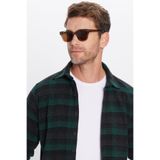 TUDORS Slim Fit Oduncu Kareli Kışlık Gömlek, M, DR250002, Yeşil ve Siyah Kareli, Erkek
