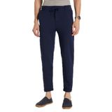 TUDORS Slim Fit Pamuklu Beli Bağlamalı Yan Cepli Katlamalı Paça Jogger Pantolon, M, PN250024, Lacivert, Erkek