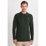 TUDORS Slim Fit Pamuklu Bisiklet Yaka Sweatshirt, S, SW250016, Yeşil, erkek