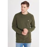 TUDORS Slim Fit Pamuklu Bisiklet Yaka Sweatshirt, XXL, SW250016, Haki, erkek